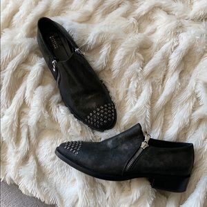 Barney’s NY studded zipper black shoes- size 9-9.5